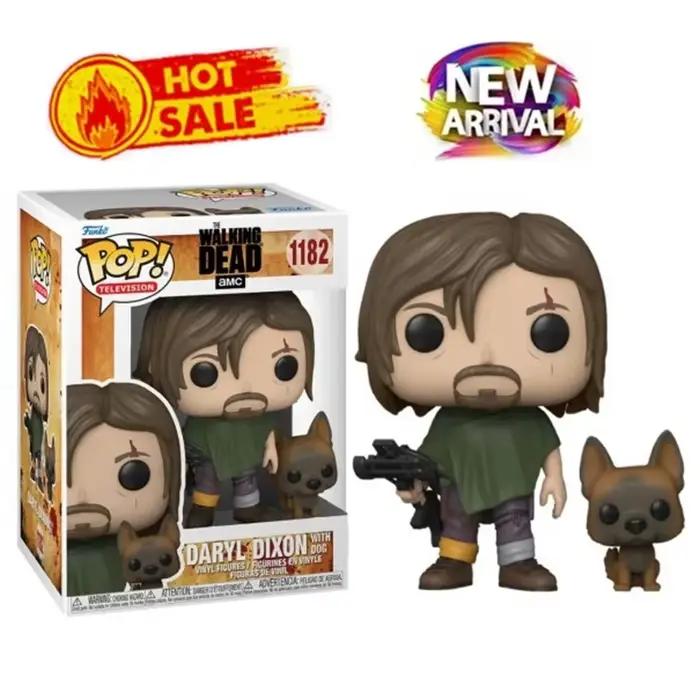 Nouveaux Funko Pop! 2026 The Walking Dead Daryl avec son chien # Collection de figurines d'action 1182, jouets en vinyle, modèles Pop, jouets pour enfants, cadeau