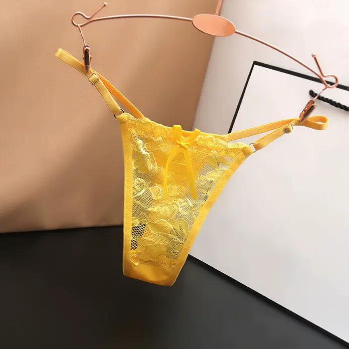 Culotte G-String ZOMAXIUJEE en Polyester avec Appliques Taille Unique Pour Femme Occasions Spéciales Transparence Élégante Séduction