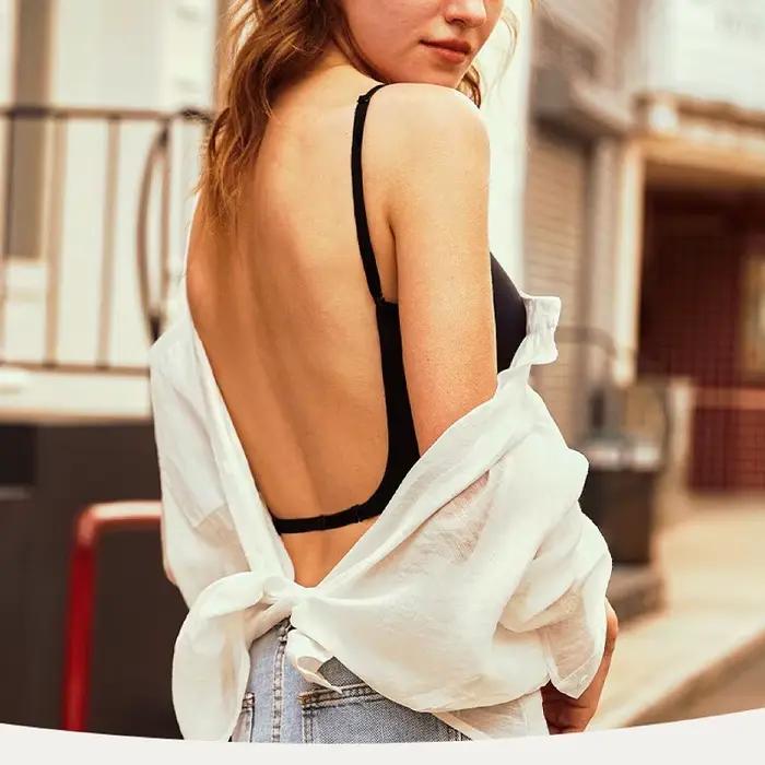 Soutien-gorge sans fil pour femmes, col licou, trois quarts, bretelles ajustables et convertibles, polyester et coton, confortable et respirant, pour usage quotidien et occasions spéciales