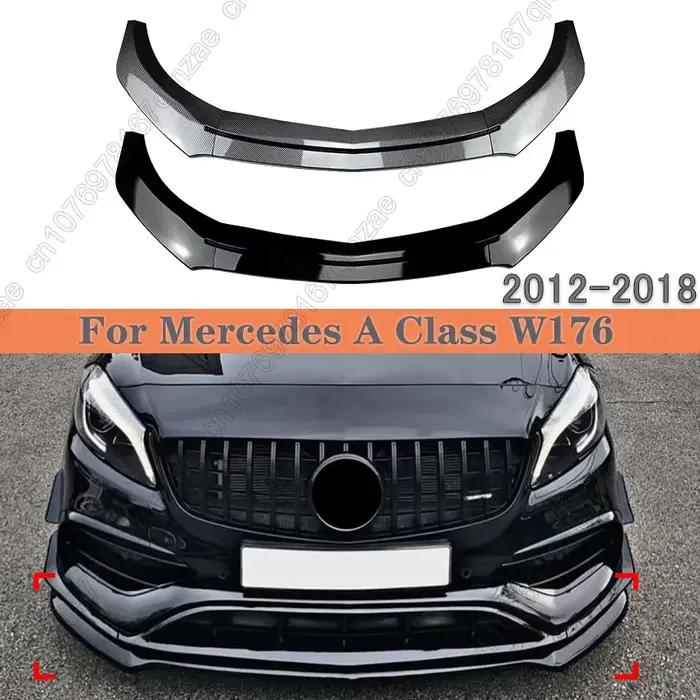 Pour Mercedes classe A W176 A180 A200 A250 A45 AMG 2012 2013 2014 2015 2016 2017 2018 becquet de lèvre de pare-chocs avant de voiture aspect carbone