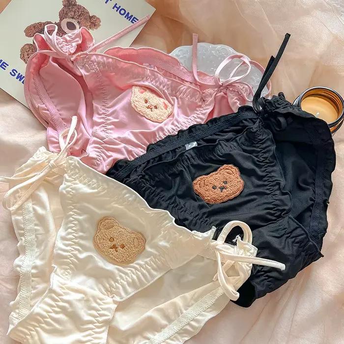 Injpanties de lait brodés d'ours de dessin animé pour femmes