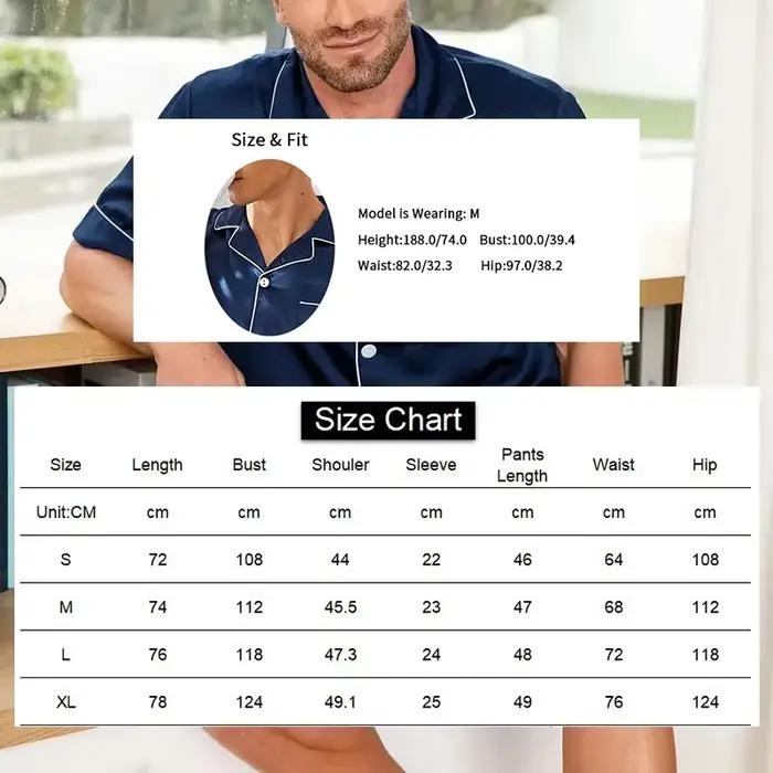 Ensemble pyjama à manches courtes pour hommes