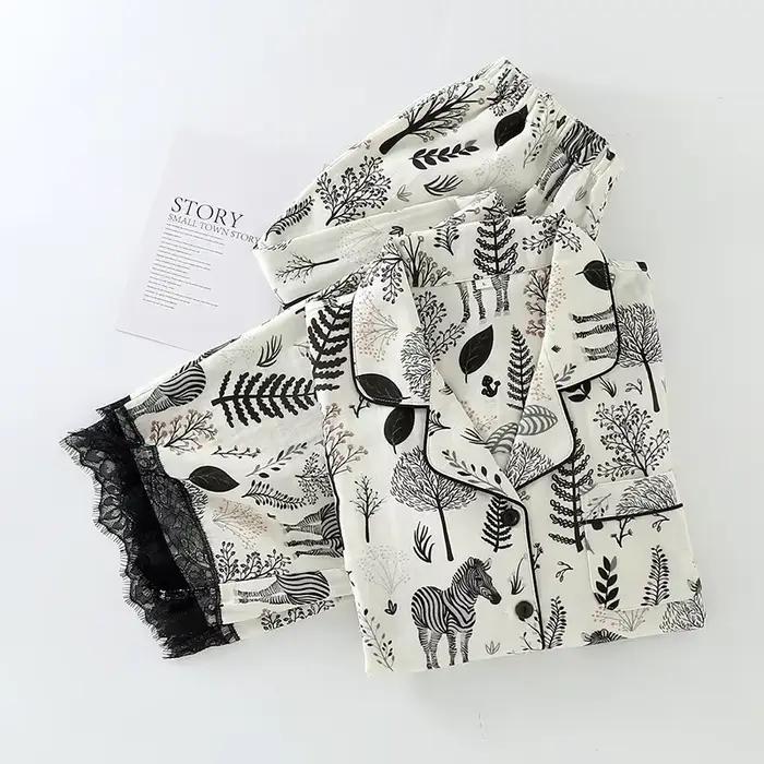Pyjama imprimé zèbre pour femme