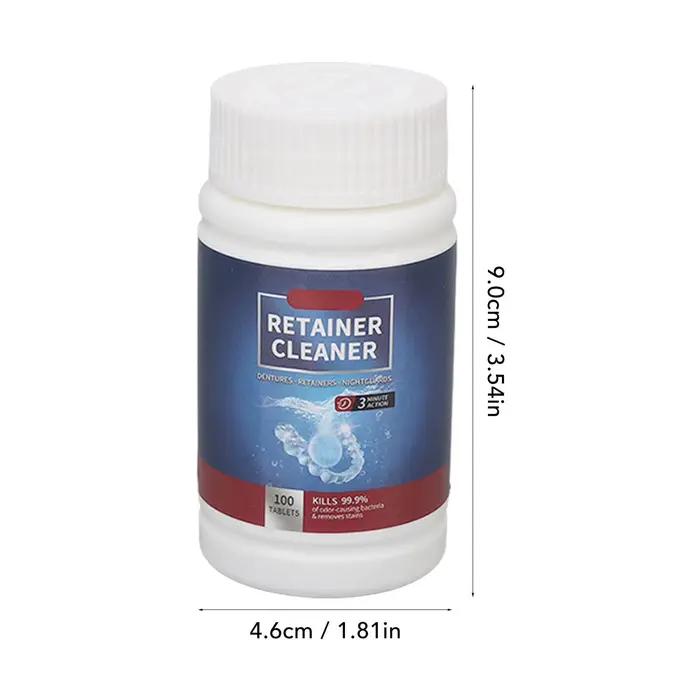 Comprimés de nettoyage de prothèses dentaires, 100 pièces, élimine les odeurs, nettoyant de retenue pour aligner la bouche, protection nocturne