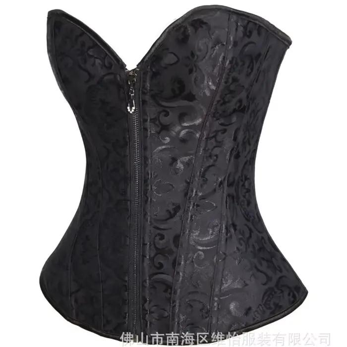 Corset victorien Jacquard avec fermeture éclair