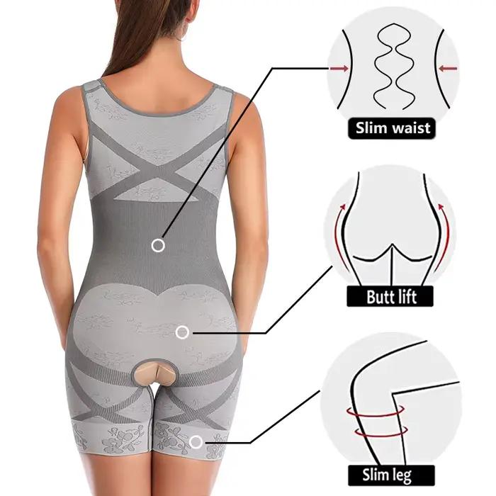 Combinaison amincissante pour femmes, corset à entrejambe ouvert, entraîneur de taille, sous-vêtements saillants, lève-fesses, lingerie