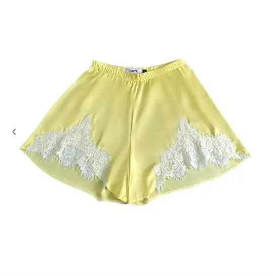 Short en Satin de soie et dentelle pour femmes