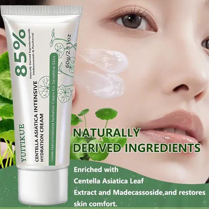Crème YUITIKUE à la Centella Asiatica 85% Hydratation Intensive Réparatrice pour Peaux Sensibles avec Panthénol 60g