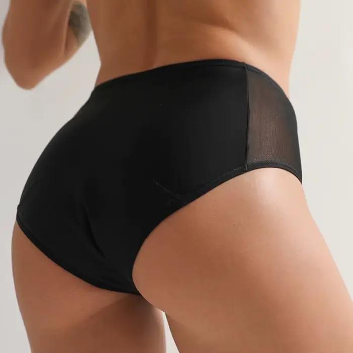 3 pièces/lot grande taille culotte menstruelle absorption lourde taille haute pour les femmes période sous-vêtements 4 couches maille souffle slips incontinence étanche Lingerie