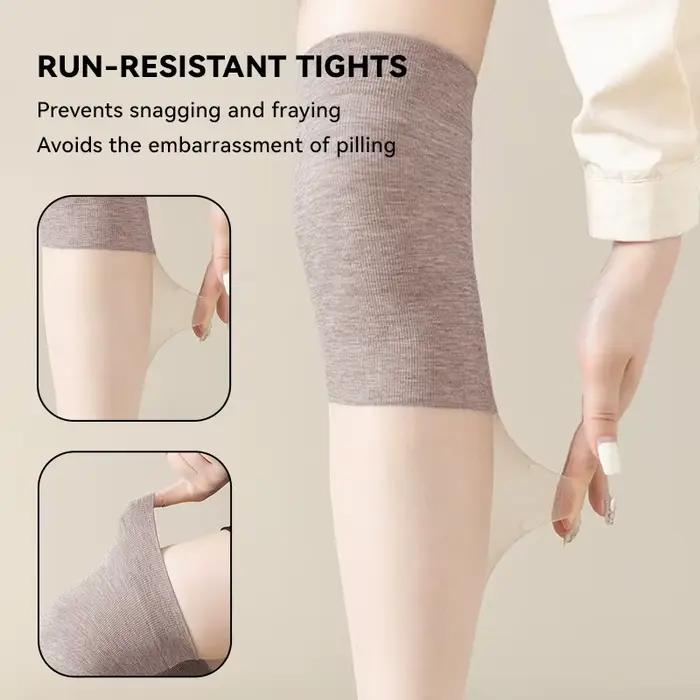 Chaussettes hautes pour femmes, fines et transparentes en nylon, pour l'été, avec bande antidérapante en silicone, anti-accroc, pour réchauffer les genoux