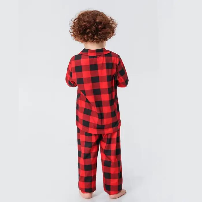 Pyjama de famille de noël imprimé à carreaux, vêtements assortis pour mère, père et enfants, chemise à boutons à manches longues, ensemble pour garçon et fille, Look de noël