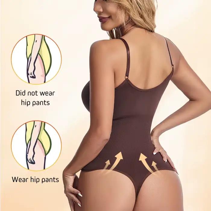 Body sculptant doux pour femme, effet string, avec contrôle du ventre et rehausseur de fesses, gaine amincissante