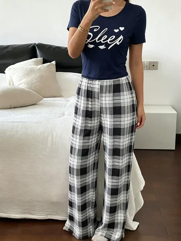Pyjama pour femme avec imprimé lettres