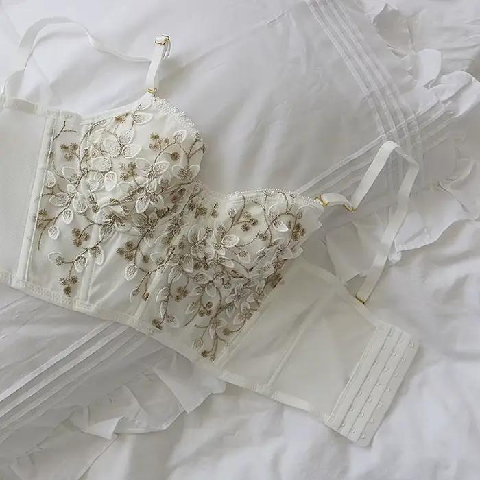 Soutien-gorge brodé 3D sexy en dentelle