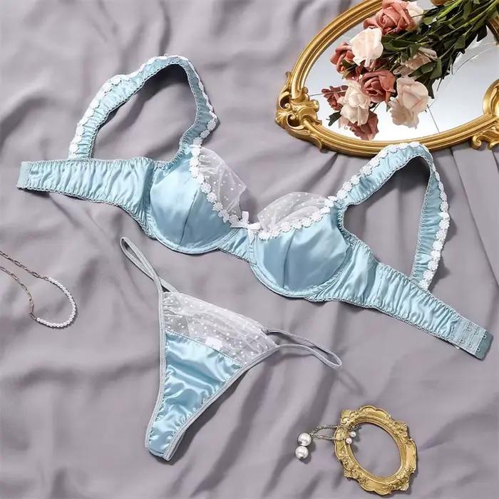 Ensemble de soutien-gorge en Satin pour femmes