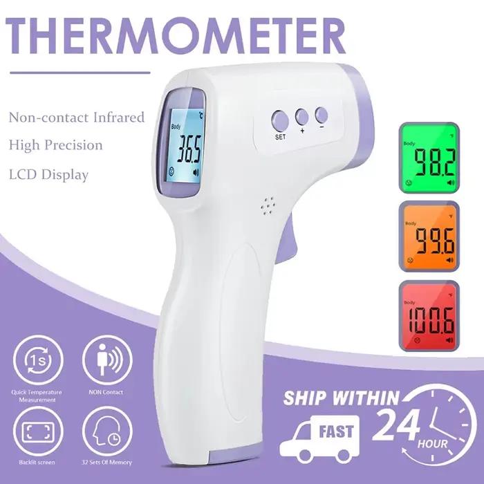 Thermomètre de fièvre infrarouge médical domestique numérique bébé adulte sans contact Laser température corporelle thermomètre/oxymètre d'oreille