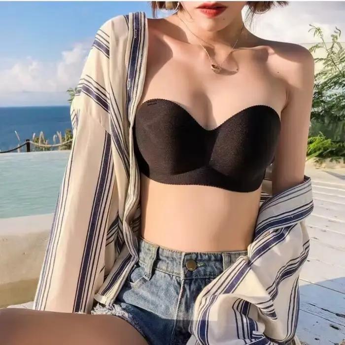 Soutien-gorge Invisible dos nu Sexy Push Up pour femmes Lingerie brassière sans couture Bandeau noir sans bretelles soutien-gorge sans couture soutien-gorge sans bretelles