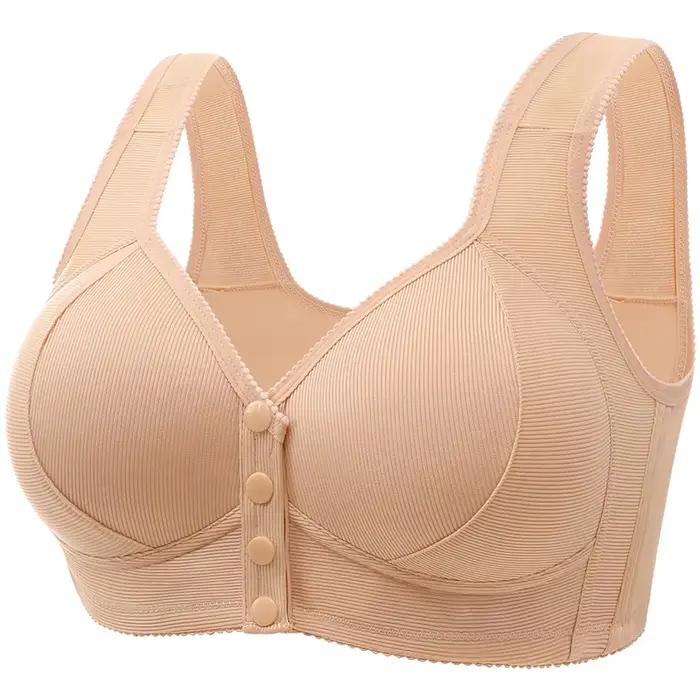 Soutien-gorge à fermeture frontale sans fil pour femmes d'âge moyen et âgées