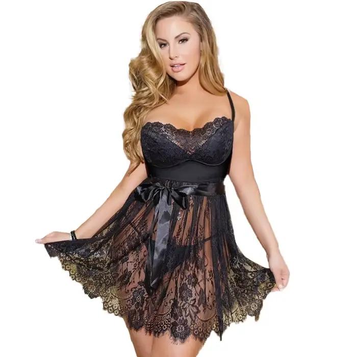 Lingerie pour femmes, nuisette en dentelle