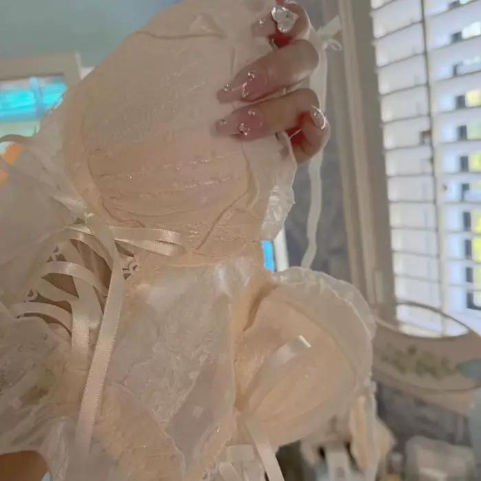 Corset rétro, soutien-gorge à lacets croisés en dentelle Lolita