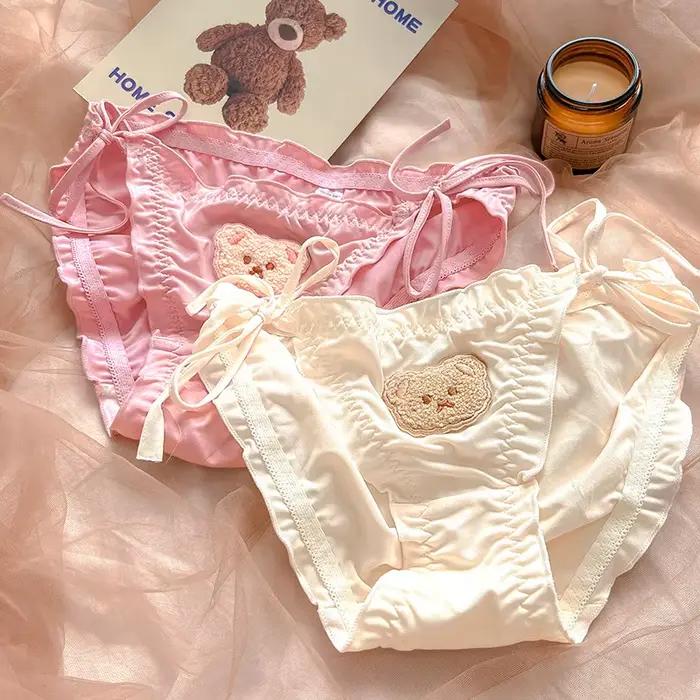 Injpanties de lait brodés d'ours de dessin animé pour femmes