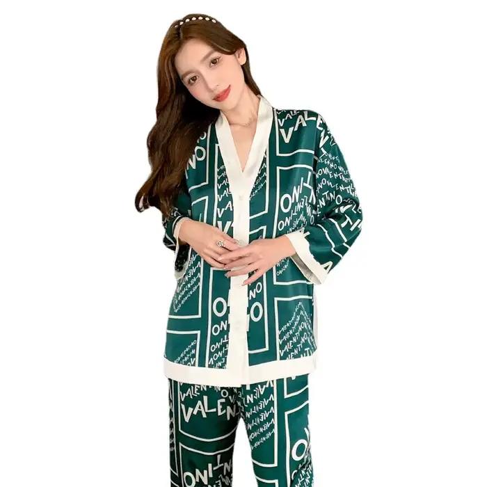 Pyjama imprimé à manches longues pour femmes