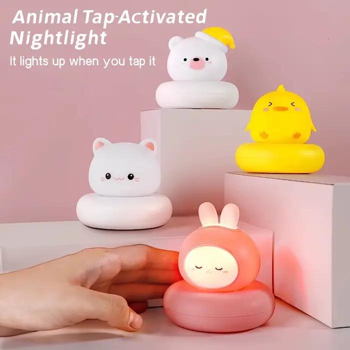 Veilleuse LED de dessin animé mignon, avec gradation multi-niveaux, commande tactile, lampe de chevet pour bébé, essentielle pour la décoration de la chambre d'enfant