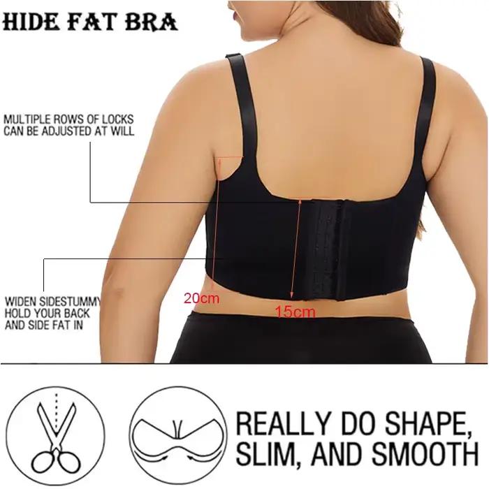 Dimmkof couverture complète du dos soutien-gorge Push up femmes cacher le dos gros coupe profonde Shapewear graisse