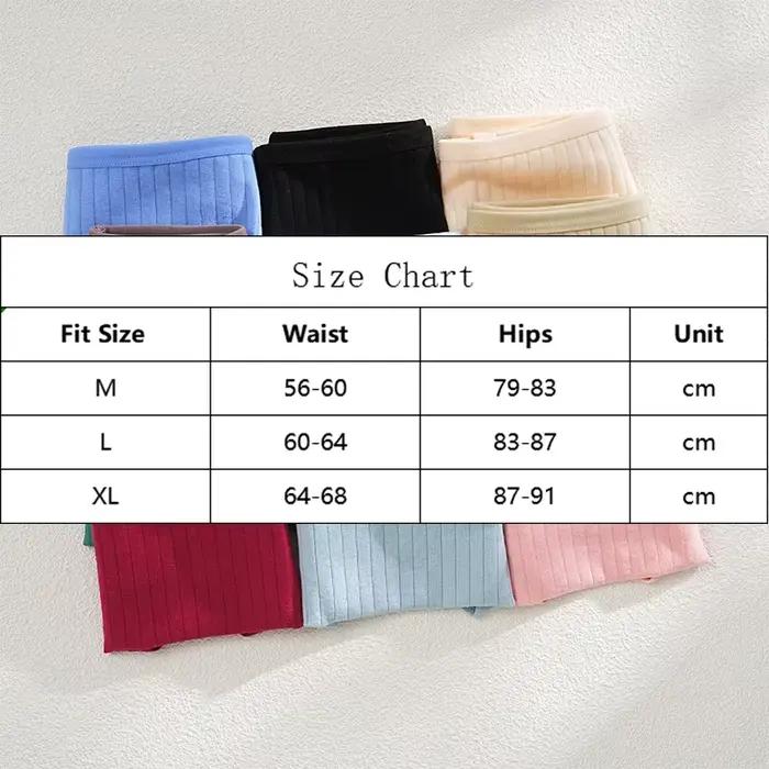 4 pièces/ensemble femmes coton culottes Sexy doux rayé caleçon 12 couleur unie slips femme confortable Stretch Lingerie M-XL