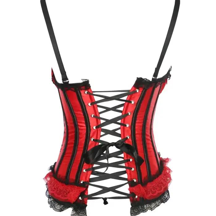 Robe Corset rouge gothique à lacets
