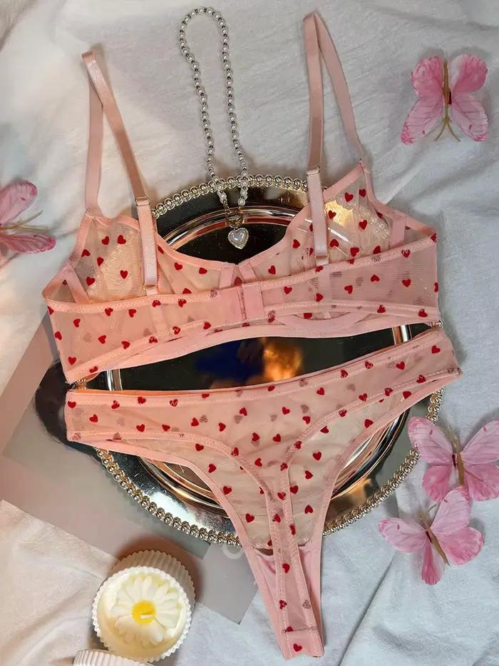 Ensemble de soutien-gorge Push up minimiseur en dentelle française