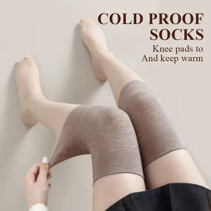 Chaussettes hautes pour femmes, fines et transparentes en nylon, pour l'été, avec bande antidérapante en silicone, anti-accroc, pour réchauffer les genoux
