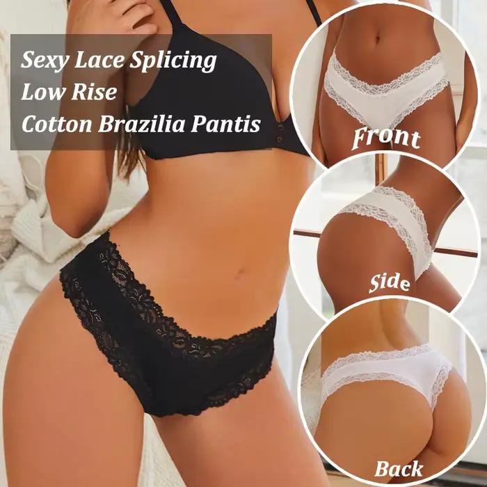 Culotte brésilienne sexy en dentelle pour femmes