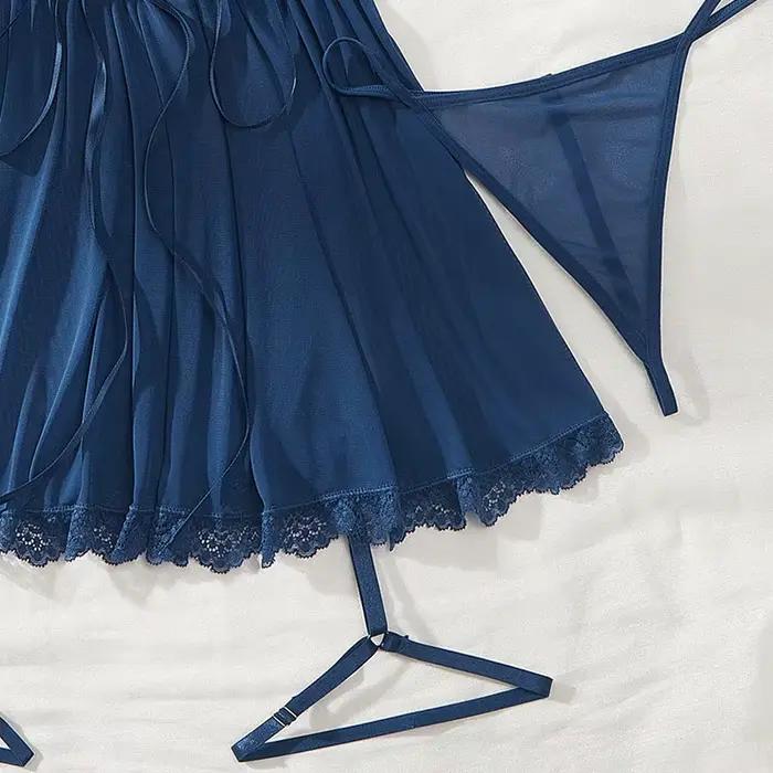 Ensemble de lingerie jarretière avec string et attache-jambe