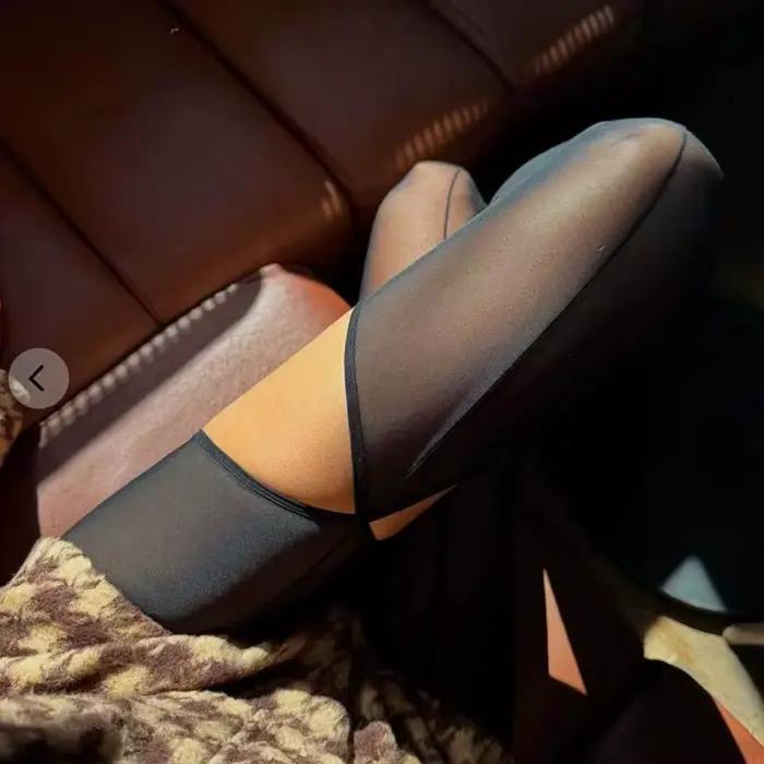 Collants asymétriques ajourés pour femmes, cuissardes hautes, Sexy, transparent, motif de ligne verticale, mode, vêtements de fête