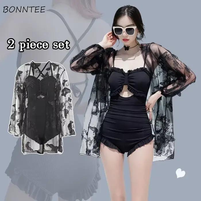 Ensemble bikini taille haute pour femme, maillot de bain chic, confortable, simple, élégant, sexy, dos nu, style coréen, vêtements de plage, vacances, nouveau, 2 pièces
