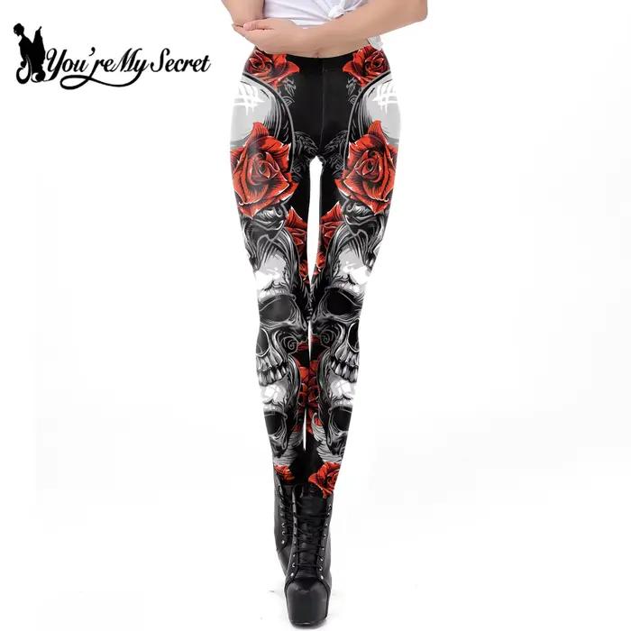 [You're My Secret] Leggings imprimés en 3D Steampunk pour femmes, legging élastique punk pour l'entraînement, pantalon de mode, streetwear pour le fitness en plein air