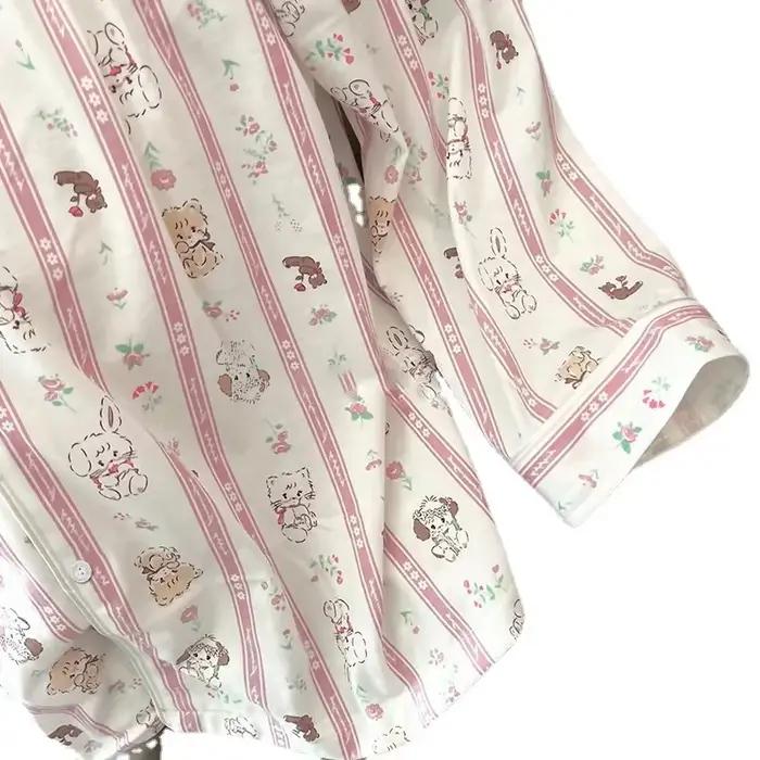 Pyjama rayé en Satin de soie pour femmes