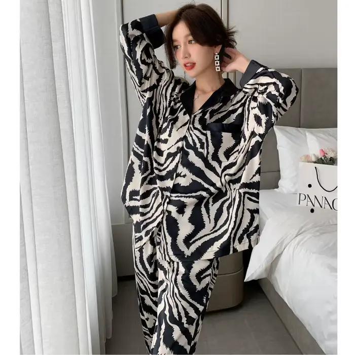 Ensembles de pyjama en faux satin pour femmes