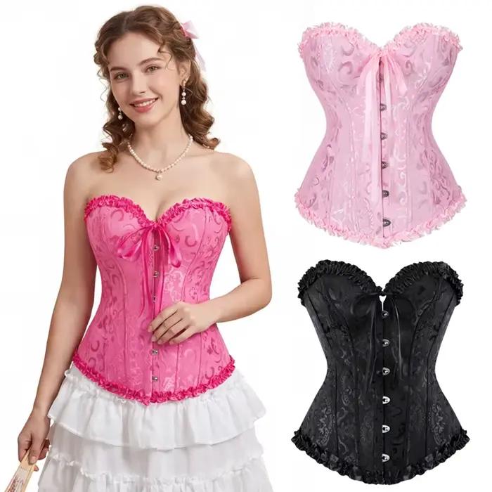 Sexy femmes Bustier à lacets haut Corset désossé taille formateur Lingerie surbuste Corsets corps Shaper