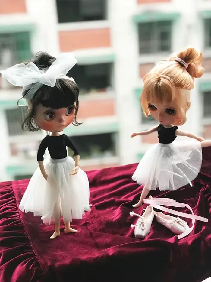 Blyth vêtements poupée Ballet body jupe 1/6 poupée gaze robe (Fit Pullip,ICY,Lati,JerryB,OB, BJD,Dal)