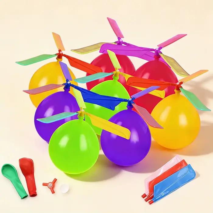 3/6 pièces DIY hélicoptère ballon volant |   Modèle de vol en plein air avec hélice spirale, artisanat créatif fait main et cadeaux de fête