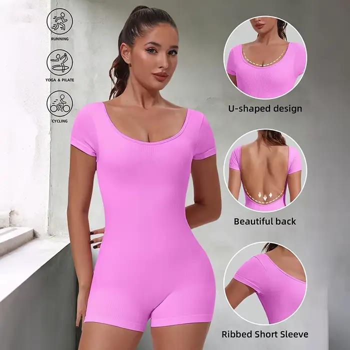 Combinaison côtelée sans dos pour femme