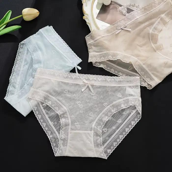 Sexy dentelle culottes femmes sous-vêtements transparents filles slips respirant dames culotte sans couture taille basse femme Lingerie