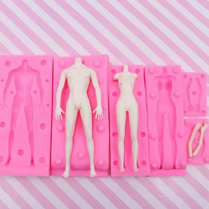 Moule de corps de poupée en argile ultraléger pour hommes/femmes, moule complet en Silicone, bricolage, figurine en argile douce, outil de forme complète du corps