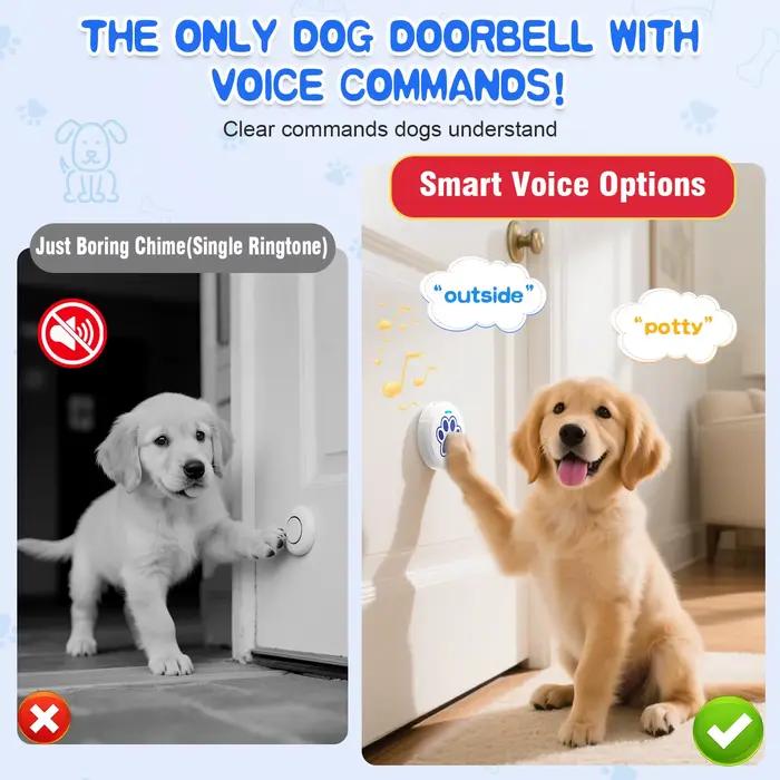 Clochettes d'entraînement pour chiens pour porte, avec 28 sons personnalisables, clochette pour l'apprentissage de la propreté des chiens, résistantes aux morsures et volume réglable