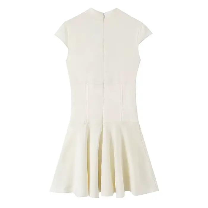 YENKYE Robe mini jacquard style Cheongsam pour femme