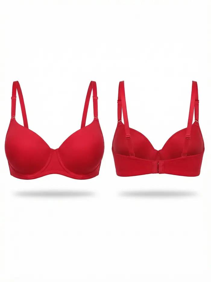 Soutien-gorge sexy rouge 3/4 coupe pour femme