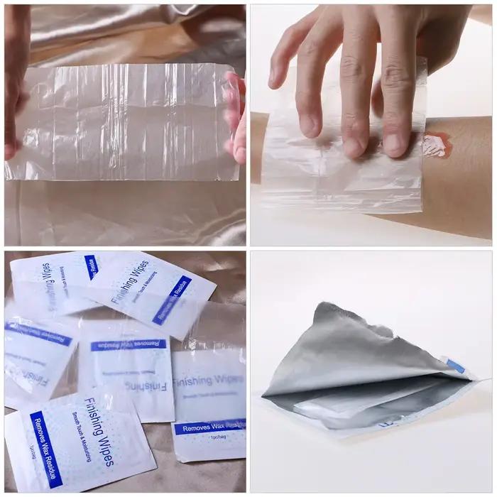 20 pièces épilation cire nettoyage huile Pack corps bandes dissolvant de cire lingettes de nettoyage pour fournitures finition lingettes rasage cheveux corps