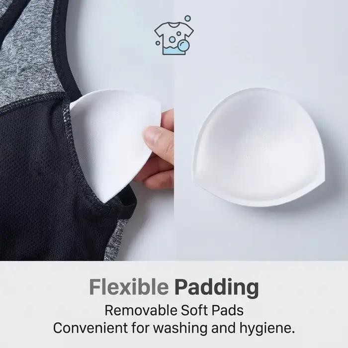 Soutien-gorge de sport pour femme à fermeture éclair frontale, dos nageur croisé, maintien élevé, bretelles réglables, boucle dorsale, pour entraînement, fitness et course à pied